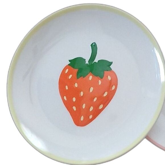 Kate Spade x Target Colorful Strawberry Appetizer Plate 4 Piece Melamine NWOT - Picture 9 of 10